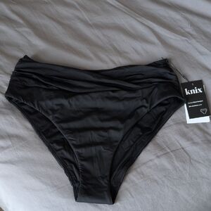 NWT Knix Black Ruched Seamless Cheeky Bikini Bottoms